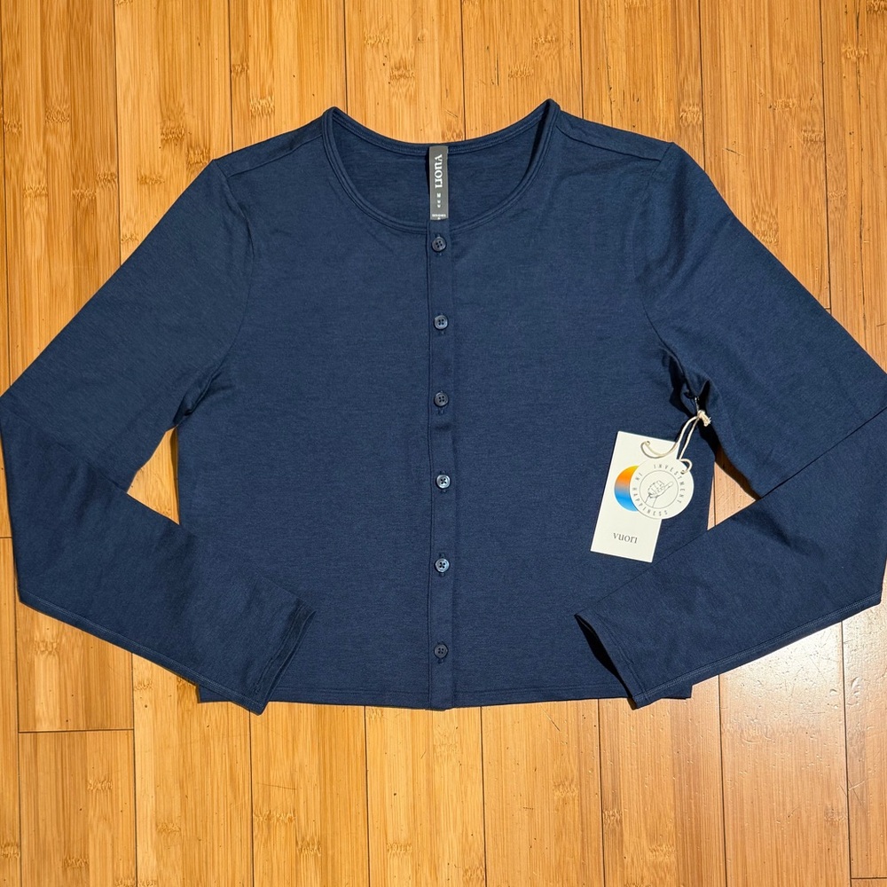 Vuori Women's Blue Cowl Neck Sweater - Picture 5 of 14